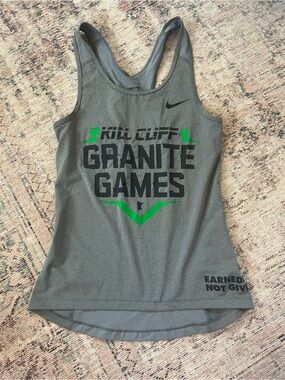 Nike Gray Granite Games Tank Top with Bright Green Accents